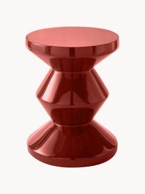 Tavolino rotondo Zig Zag, Plastica laccata, Rosso, Ø 36 x Alt. 46 cm