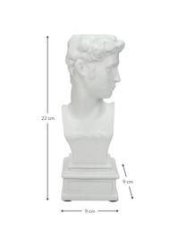 Bougeoir design David, Polyrésine, Blanc, larg. 9 x haut. 22 cm