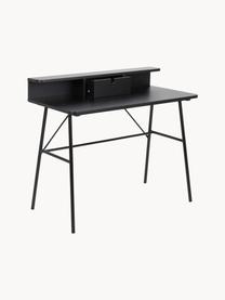 Bureau Pascal, Poten: gelakt metaal, Zwart, B 100 x H 55 cm