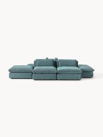 Sofa modułowa XL Felix, Tapicerka: 100% poliester Dzięki tka, Nogi: tworzywo sztuczne Ten pro, Turkusowo-zielona tkanina, B 360 x T 240 cm