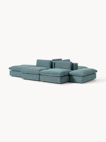 Sofa modułowa XL Felix, Tapicerka: 100% poliester Dzięki tka, Nogi: tworzywo sztuczne Ten pro, Turkusowo-zielona tkanina, B 360 x T 240 cm