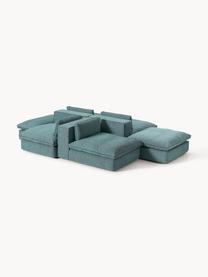 Sofa modułowa XL Felix, Tapicerka: 100% poliester Dzięki tka, Nogi: tworzywo sztuczne Ten pro, Turkusowo-zielona tkanina, B 360 x T 240 cm