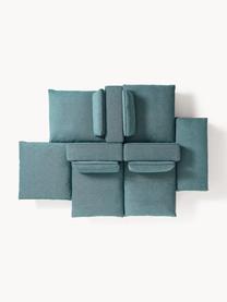 Salon lounge modulable XL Felix, Tissu vert turquoise, larg. 360 x prof. 240 cm