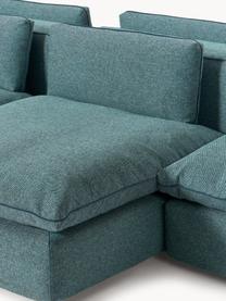 Sofa modułowa XL Felix, Tapicerka: 100% poliester Dzięki tka, Nogi: tworzywo sztuczne Ten pro, Turkusowo-zielona tkanina, B 360 x T 240 cm