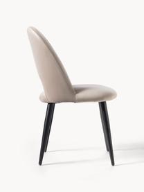 Krzesło tapicerowane z aksamitu Rachel, Tapicerka: aksamit (poliester) Dzięk, Nogi: metal malowany proszkowo, Taupe aksamit, S 53 x G 57 cm