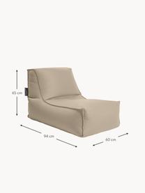 Puf tumbona para exterior Korfu, Polipropileno, Beige, An 94 x F 60 cm