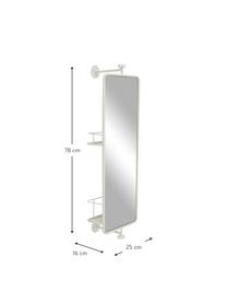 Espejo de pared con estantes Function, Estructura: metal recubierto, Espejo: cristal, Blanco, An 25 x Al 78 cm