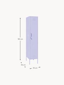 Kleine kledingkast The Skinny, Gepoedercoat staal, Lavendel, B 35 x H 183 cm