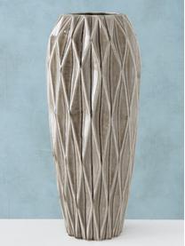 Handgemaakte vloervaas Tigan van keramiek, Keramiek, geglazuurd, Grijs, Ø 20 x H 49 cm