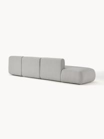 Chaise longue componibile XL Sofia, Rivestimento: Teddy (100% polipropilene, Struttura: abete rosso, truciolare, , Piedini: plastica Questo prodotto , Tessuto grigio, Larg. 340 x Prof. 103 cm, schienale a destra