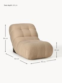 Fauteuil lounge tissu peluche Stanley, Peluche brun clair, larg. 82 x haut. 132 cm