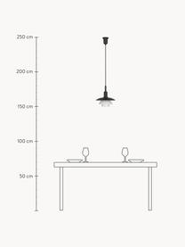 Kleine hanglamp PH 3/3, mondgeblazen, Lampenkap: gepoedercoat aluminium, o, Zwart, wit, Ø 29 x H 30 cm