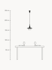 Kleine Pendelleuchte PH 3/3, mundgeblasen, Lampenschirm: Aluminium, pulverbeschich, Schwarz, Weiss, Ø 29 x H 30 cm