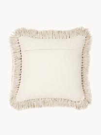 Poszewka na poduszkę z frędzlami Kaheka, 100% bawełna, Odcienie kremowego, S 45 x D 45 cm