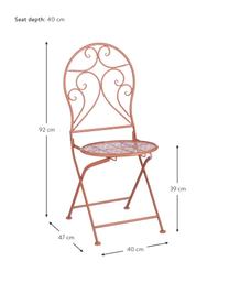 Sedia pieghevole da balcone Ninet 2 pz, Metallo rivestito, Terracotta, Larg. 40 x Alt. 92 cm