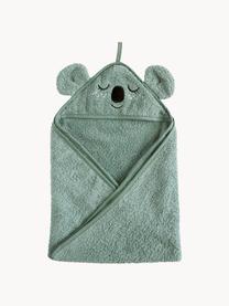 Serviette bébé en coton bio Koala, 100 % coton bio, certifié GOTS, Vert sauge, larg. 72 x long. 72 cm