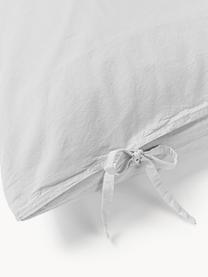 Taie d'oreiller en percale de coton délavé Leonie, Gris clair, larg. 50 x long. 70 cm