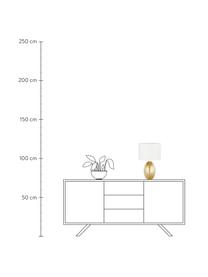 Lámpara de mesa Eleanora, Pantalla: tela, Cable: plástico, Blanco, dorado, Ø 28 x Al 45 cm