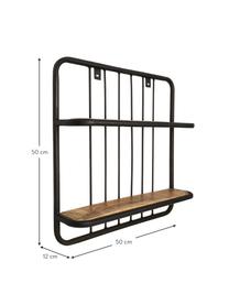 Wandregal Hilly im Industrial Design, Gestell: Metall, pulverbeschichtet, Braun, Schwarz, 50 x 50 cm