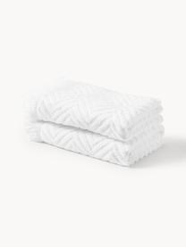 Asciugamano in varie misure con motivo a rilievo Jacqui, Bianco, Asciugamano, Larg. 50 x Lung. 100 cm, 2 pz
