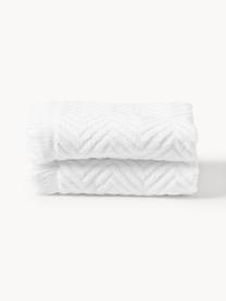 Asciugamano in varie misure con motivo a rilievo Jacqui, Bianco, Asciugamano, Larg. 50 x Lung. 100 cm, 2 pz