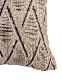 Outdoor-Kissen Knitted, mit Inlett, Vorderseite: Polyester, Rückseite: Polypropylen, Beige, Schwarz, B 45 x L 45 cm