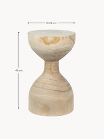 Handgefertigter Beistelltisch Carnaby aus Paulownia-Holz, Paulownia-Holz, naturbelassen, Paulownia-Holz, Ø 28 x H 46 cm