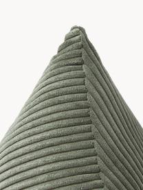 Dreieckiges Cord-Kissen Kylen, Hülle: Cord (90 % Polyester, 10 , Olivgrün, B 40 x L 40 cm
