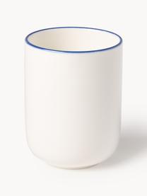 Tasses à café en porcelaine Facile, 2 pièces, Porcelaine robuste de haute qualité (env. 50 % kaolin, 25 % quartz et 25 % feldspath), Blanc cassé avec bordure bleu foncé, Ø 8 x haut. 11 cm, 385 ml