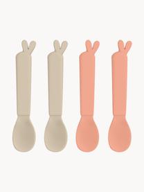 Set de cucharas Kiddish, 4 uds., Plástico, Beige claro, melocotón, L 13 cm