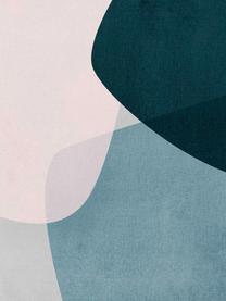 Stoffen servetten Graphic, 4 stuks, Katoen, Donkerblauw, blauw, grijs, roze, 40 x 40 cm