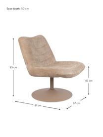 Fotel wypoczynkowy ze sztruksu Bubba, Tapicerka: 90% poliester, 10% nylon , Beżowy, S 67 x G 81 cm