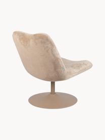 Chaise lounge velours côtelé Bubba, Tissu beige, larg. 67 x prof. 81 cm