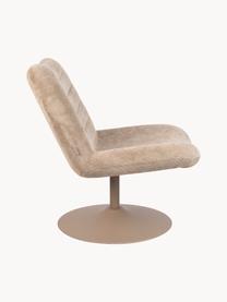 Poltrona lounge girevole in velluto a coste Bubba, Rivestimento: 90% poliestere, 10% nylon, Struttura: compensato di eucalipto B, Tessuto beige, Larg. 67 x Prof. 81 cm