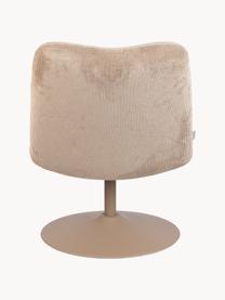 Drehbarer Cord-Loungesessel Bubba, Bezug: Cord (90 % Polyester, 10 , Gestell: Eukalyptussperrholz, Cord Beige, B 67 x T 81 cm