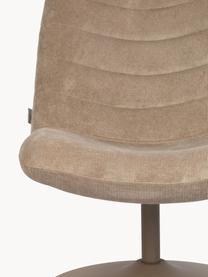 Drehbarer Cord-Loungesessel Bubba, Bezug: 90% Polyester, 10% Nylon), Gestell: Eukalyptussperrholz, Webstoff Beige, B 67 x T 81 cm