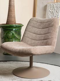 Draaibar corduroy loungefauteuil Bubba, Bekleding: 90% polyester, 10% nylon), Frame: eucalyptus multiplex, Poot: gepoedercoat metaal, Geweven stof beige, B 67 x D 81 cm