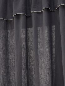 Cortinas semitransparente de lino con dobladillo Eleonara, 2 uds., 100% lino, Gris antracita, An 145 x L 260 cm