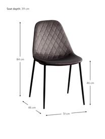 Krzesło tapicerowane Nadine, Tapicerka: 100% poliester, Nogi: metal powlekany, Szary, czarny, S 51 x G 46 cm
