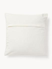 Housse de coussin 45x45 brodée Izad, Blanc cassé, beige clair, ocre, larg. 45 x long. 45 cm