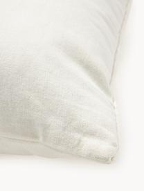 Bestickte Baumwoll-Kissenhülle Izad mit Hoch-Tief-Struktur, Bezug: 100 % Baumwolle, Off White, Hellbeige, Ocker, B 45 x L 45 cm
