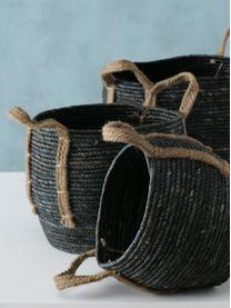 Súprava ručne vyrobených košov Takeo, 3 diely, Čierna, Súprava s rôznymi veľkosťami