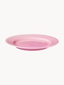 Plato postre de porcelana Rhombe, 4 uds., Porcelana, Rosa palo, Ø 21 cm