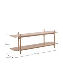 Lowboard Asbaek van hout met twee schappen, MDF met eikenhoutfineer, Bruin, B 150 x H 55 cm