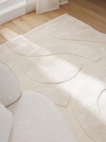 Tapis en laine tissé à la main Clio, Blanc crème, larg. 160 x long. 230 cm (taille M)