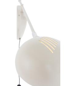 Grote verstelbare wandlamp Lincon met stekker, Lampenkap: gelakt metaal, Decoratie: verchroomd metaal, Beige, D 80 x H 21 cm