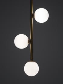 Hanglamp Emily van opaalglas, Baldakijn: gegalvaniseerd metaal, Messingkleurig, B 26 cm x H 90 cm