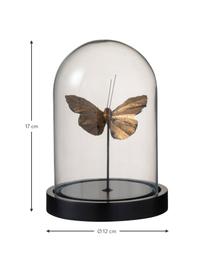 Objet décoratif Butterfly, Couleur dorée transparent, noir, Ø 12 x haut. 17 cm
