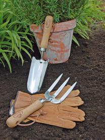 Set de herramientas para jardinería, 4 pzas., Madera de fresno, plateado, An 36 x Al 34 cm