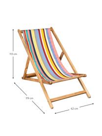 Inklapbare ligstoel  Klassiker van teakhout, handgemaakt, Frame: teakhout, Meerkleurig, teakhout, B 62 x H 119 cm